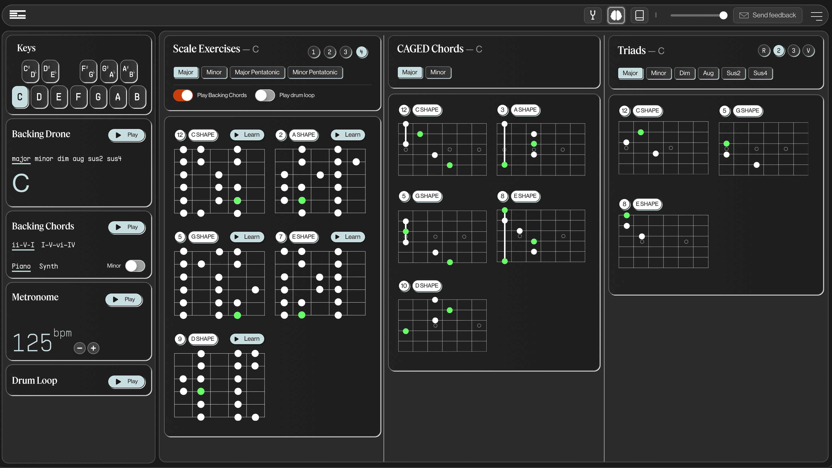 Guitarion App Dashboard